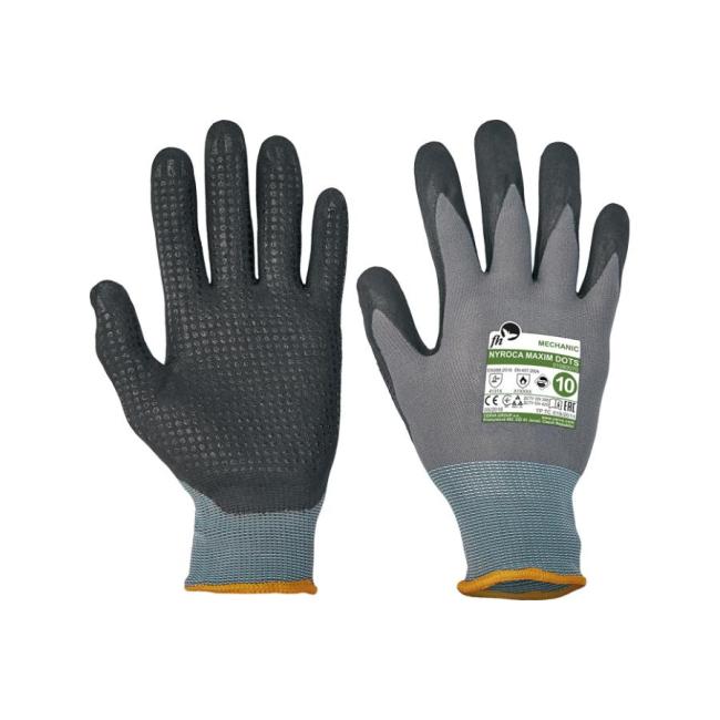 Pletené rukavice NYROCA MAXIM DOTS, černo/šedé, vel. L 11/XXL