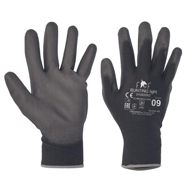 [CV360090] Rukavice pletené FF BUNTING LIGHT HS-04-003, černé, vel. L 9/L