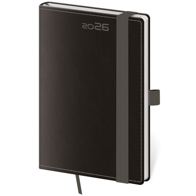 [DB436-7] DOUBLE BLACK týdenní kapesní diář A6 9x14cm 2026