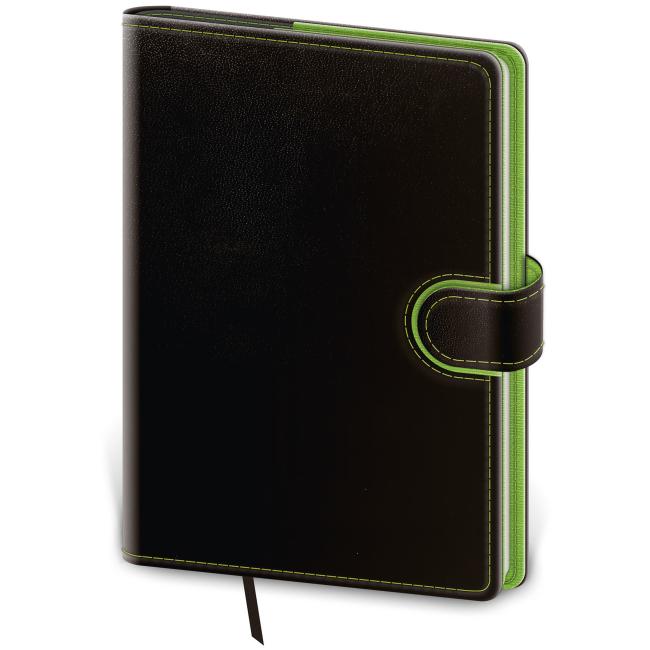 Diář Flip denní B6 12x16,5cm - černo/zelený 2026