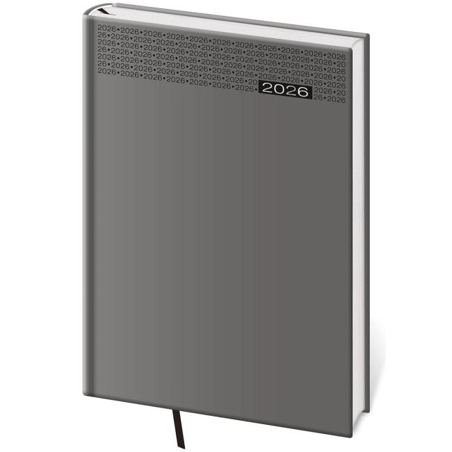 Gommato týdenní diář A5 14,3x20,5 cm šedý 2026
