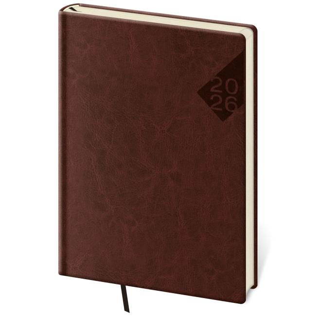 [DN422-5] Diář Nebrasca denní A5 14,3x20,5 cm anglická červená 2026