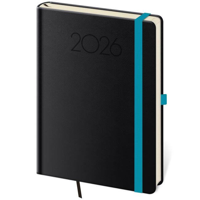 Diář New Praga daily A5 14,3x20,5cm černý 2026