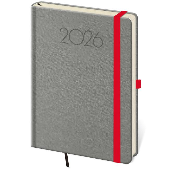 List New Praga daily A5 14,3x20,5cm tmavě šedý 2026