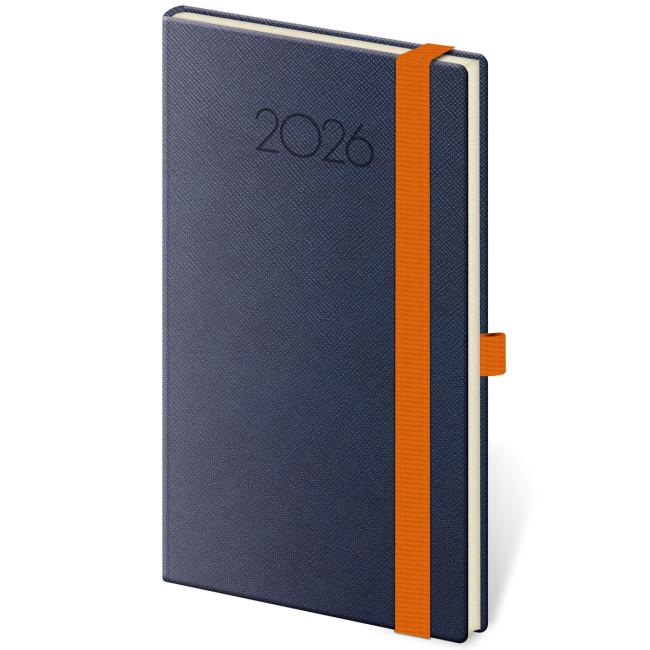 [DNP436-3] Nový týdenní kapesní diář Praga 9x14cm modrý 2026