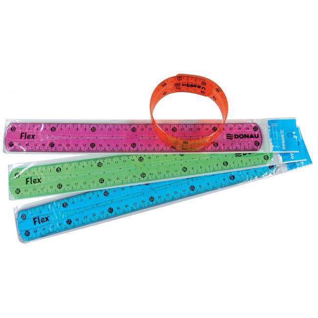 Pravítko 30 cm ohebné mix barev modrá, oranžové, zelené, růžové
