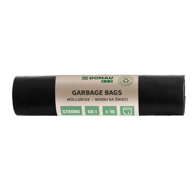 [DO142205] Pytle DONAU ECO strong, 60 ℓ,30 mic, 10 ks, černé, LDPE