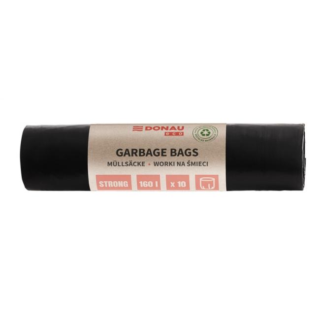 Pytle DONAU ECO strong, 160 ℓ, 70 mic, 10 ks, černé, LDPE
