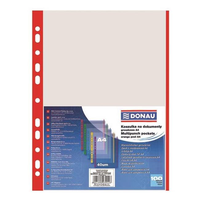 [DO177404] Euroobal DONAU A4 40mic s červeným okrajem 100ks