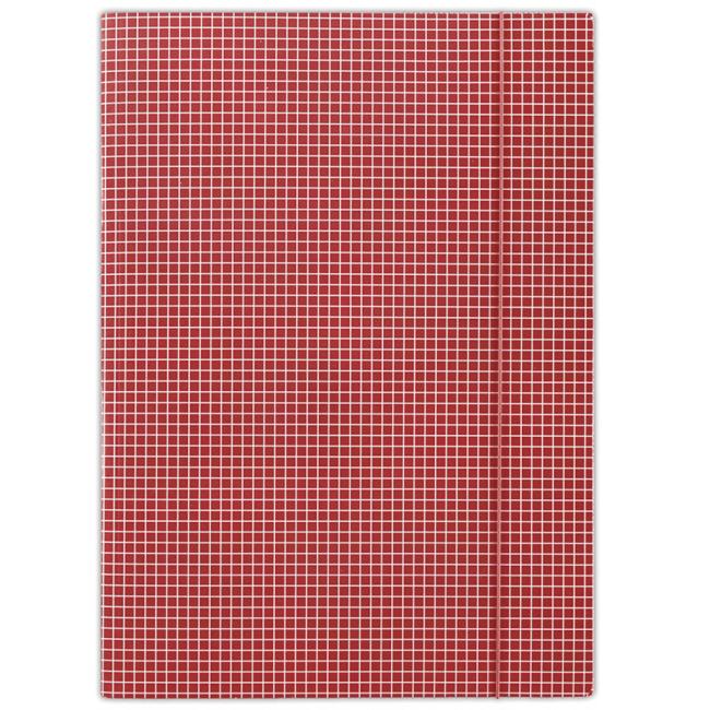 Kartonový obal s gumičkou DONAU červené káro