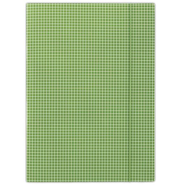 Kartonový obal s gumičkou DONAU zelené káro