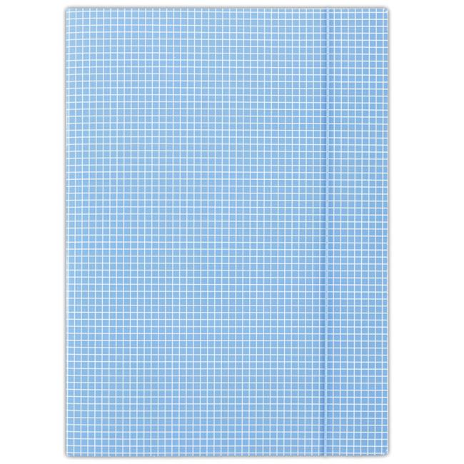 Kartonový obal s gumičkou DONAU modré káro