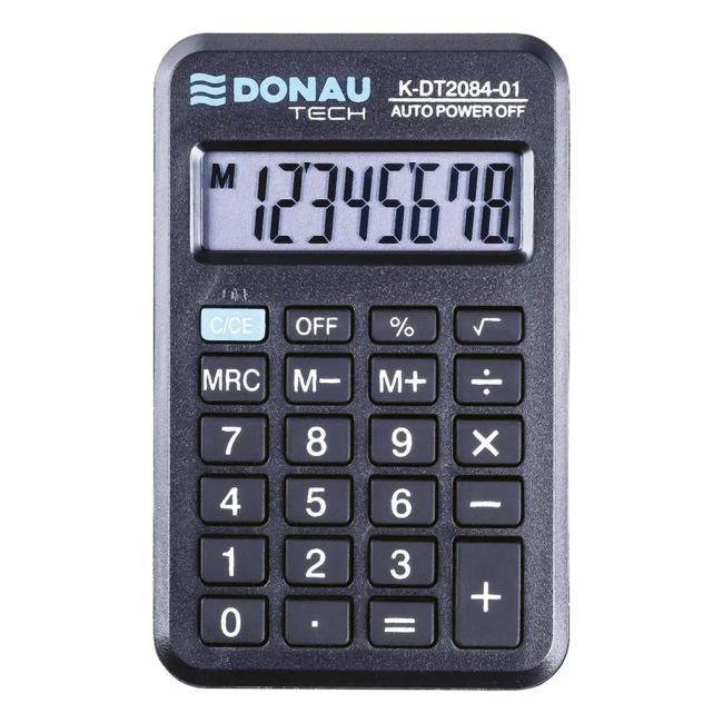 [DO208401] Kalkulačka DONAU TECH K-DT2084 kapesní černá