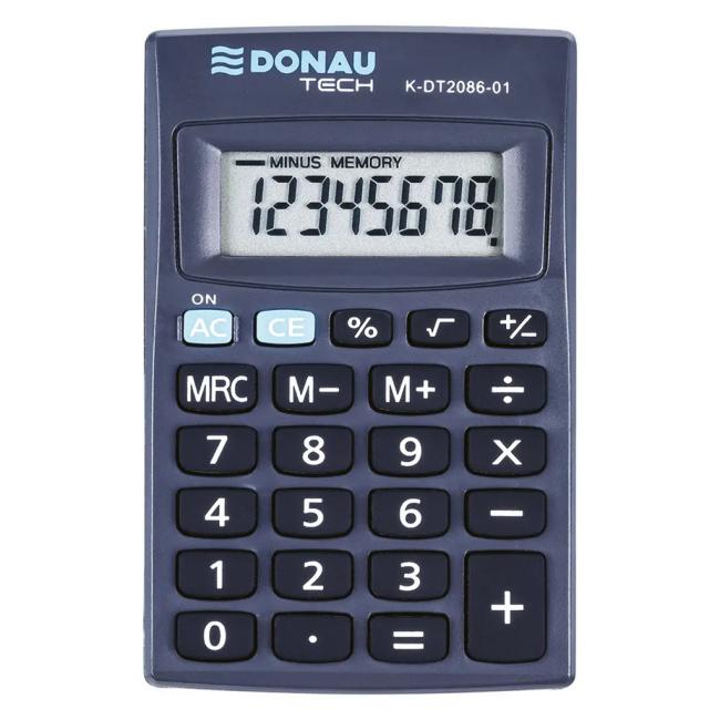 [DO208601] Kalkulačka Donau Tech K-DT2086 kapesní černá