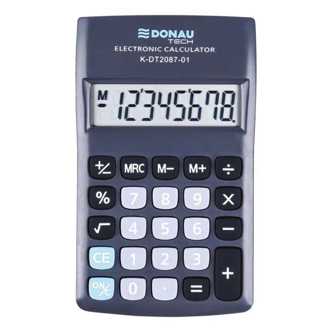 [DO208701] Kalkulačka DONAU TECH K-DT2087-01 kapesní černá