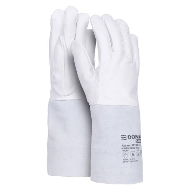[DO363111] Rukavice ochranné celokoženní DONAU SAFETY svařovací TIG bílo-šedé vel. S 11/XXL