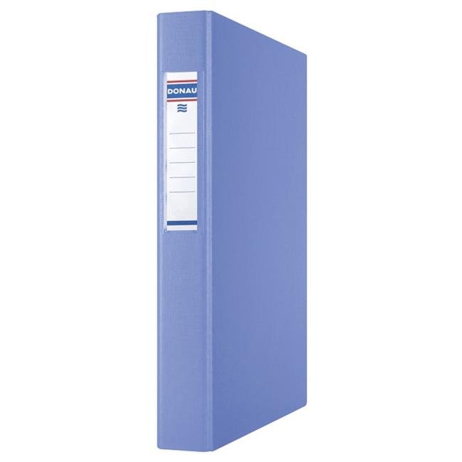 Pořadač 2-kroužkový DONAU karton a fólie, A4/2R/25 mm, modrý