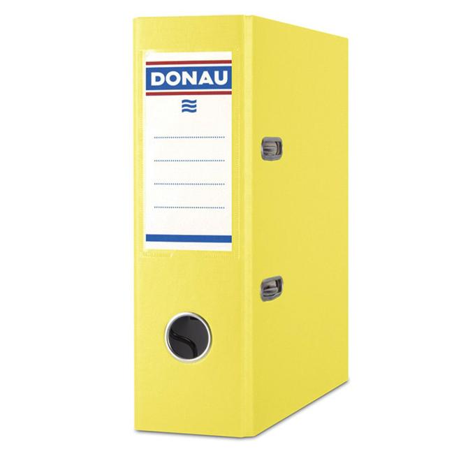 Pořadač pákový DONAU Master, karton a fólie, A5/75 mm, žlutý