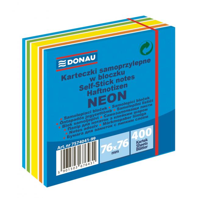 [DO404199] Bloček DONAU 76 x 76 mm, neonová modrá, 400 lístků
