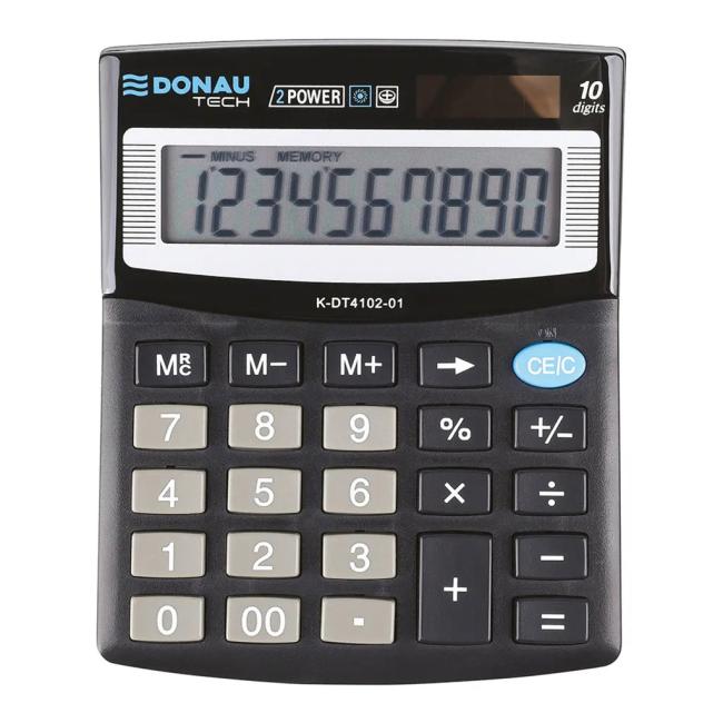 [DO410201] Kalkulačka DONAU TECH K-DT4102-01 stolní černá