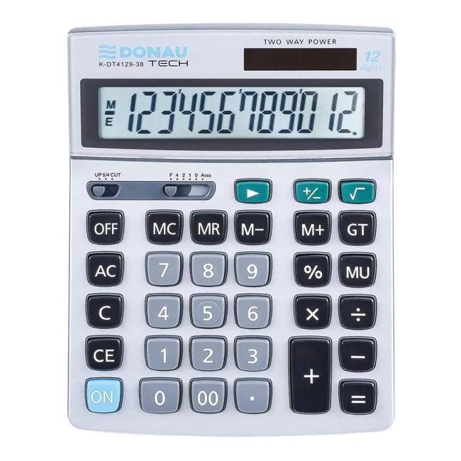 [DO412938] Kalkulačka Donau Tech K-DT4129 stříbrná