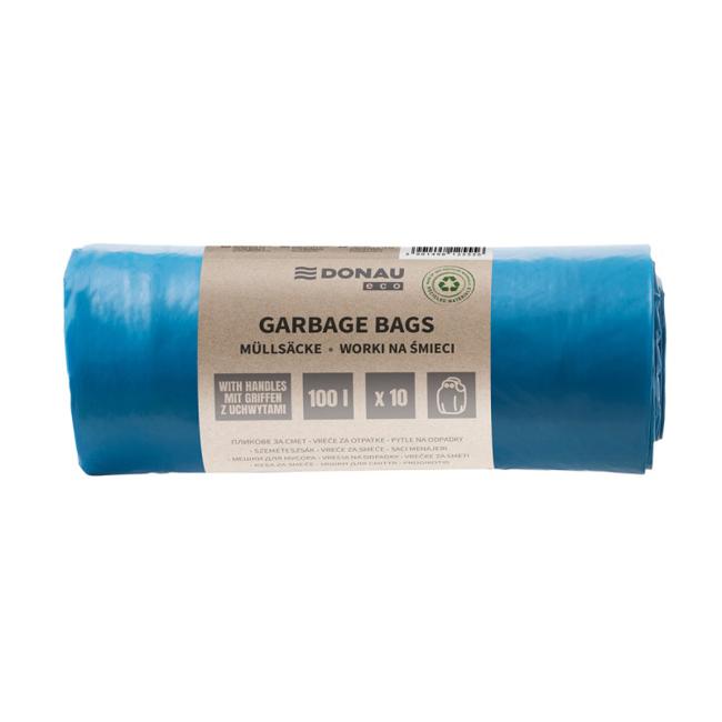 Pytle zavazovací DONAU ECO 100 ℓ, 35 mic, 10 ks, modré