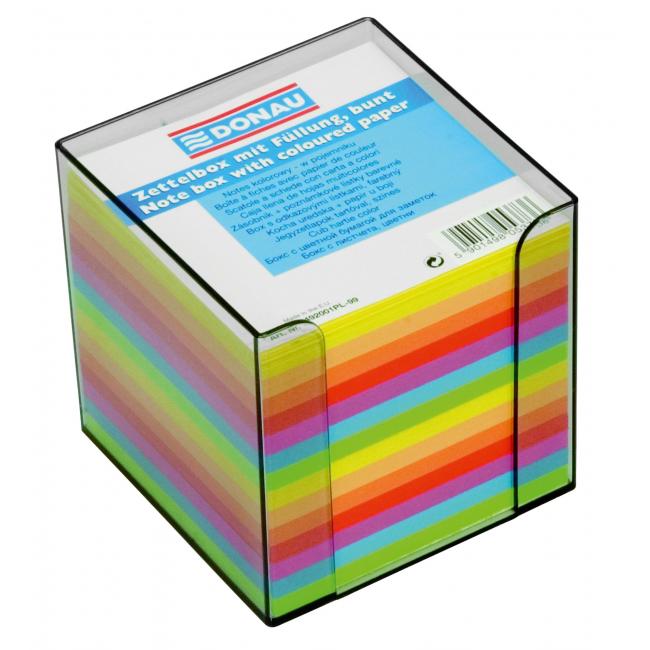 [DO492099] Poznámkový bloček kostka nelepená, 90x90x90 mm, neonové barvy, kouřová krabička