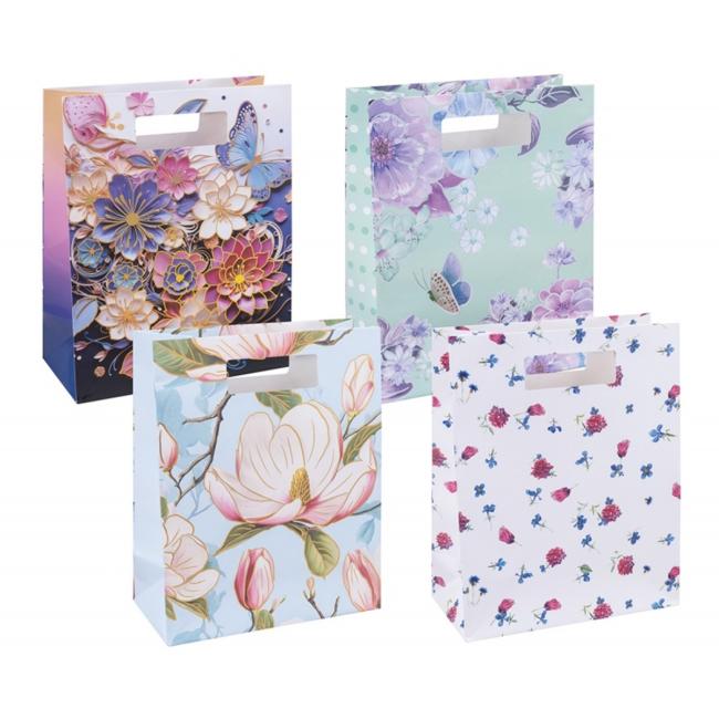 Dárková taška DONAU HOME, laminovaná, 26x32,5x10cm, celoroční, s uchem, mix motivů bez možnosti výběru