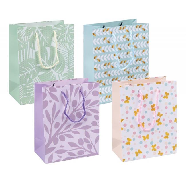 Dárková taška DONAU HOME, laminovaná, 18x23x10cm, celoroční, šňůrka, mix motivů bez možnosti výběru