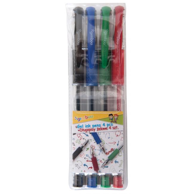 Gelová pera Gimboo 0,5mm klasické barvy, 4 ks