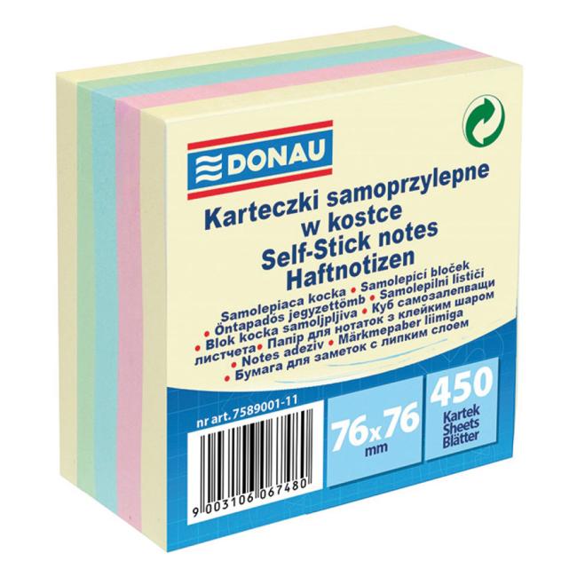 Samolepící bloček DONAU 5 pastelových barev 76x76mm 450l