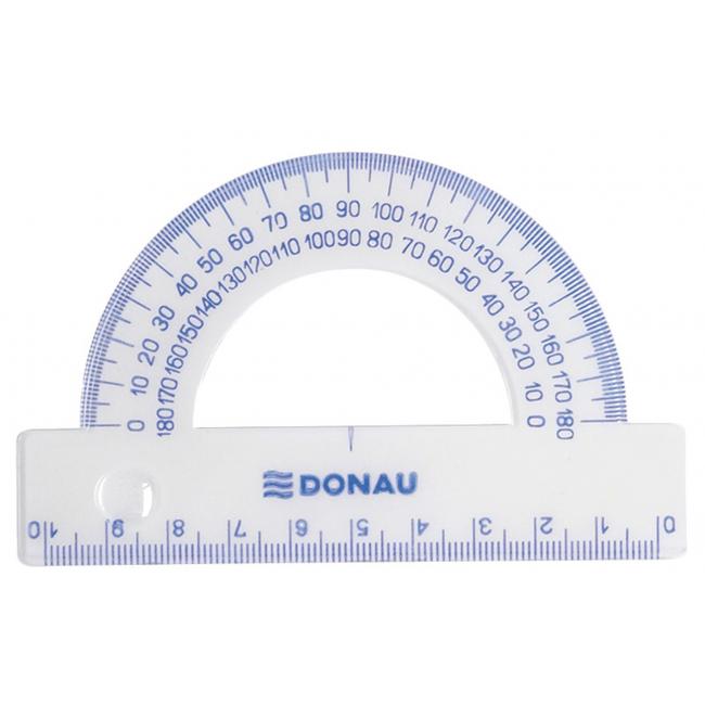 [DO707100] Úhloměr plastový DONAU 10cm, 180 stupňů