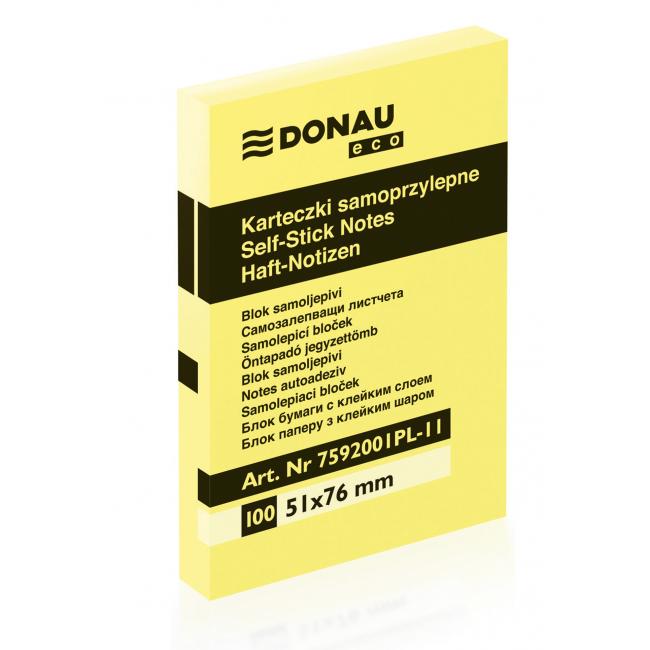 [DO759211] Samolepící bloček Donau ECO žlutý 51x76mm