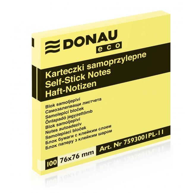 [DO759311] Samolepící bloček Donau ECO žlutý 76x76mm