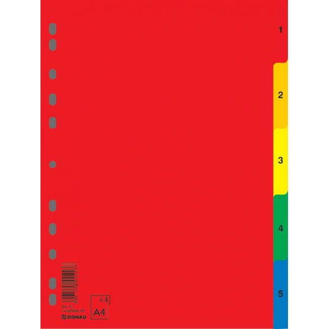 [DO770899] Plastový rozřazovač DONAU 1-5 barevný