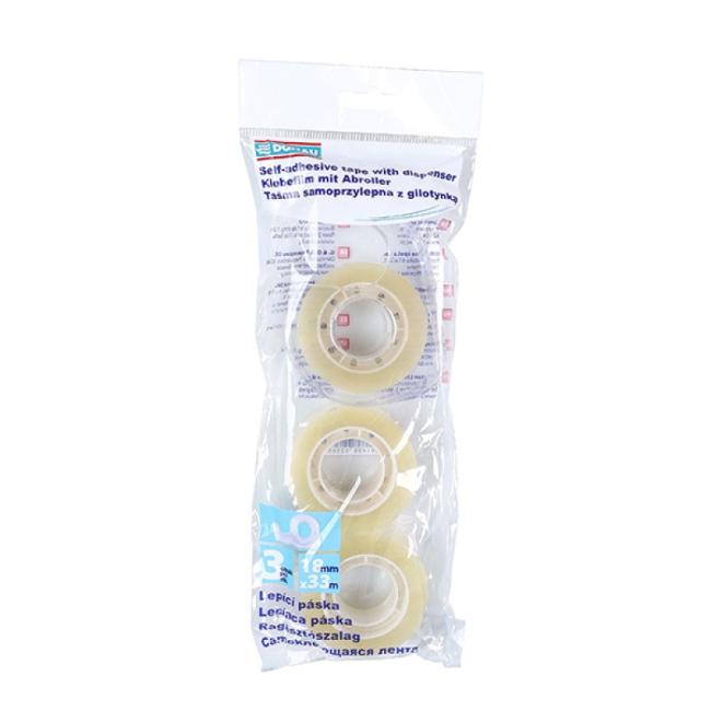 [DO787903] Lepicí páska DONAU, 18 mm x 33 m, s dispenzorem, 3 ks