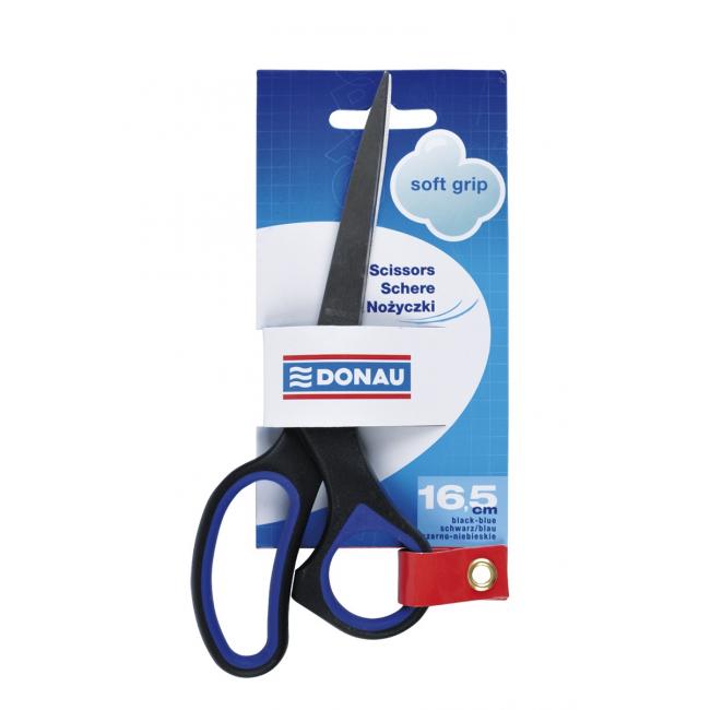 [DO792210] Nůžky DONAU Soft grip 16,5cm modré
