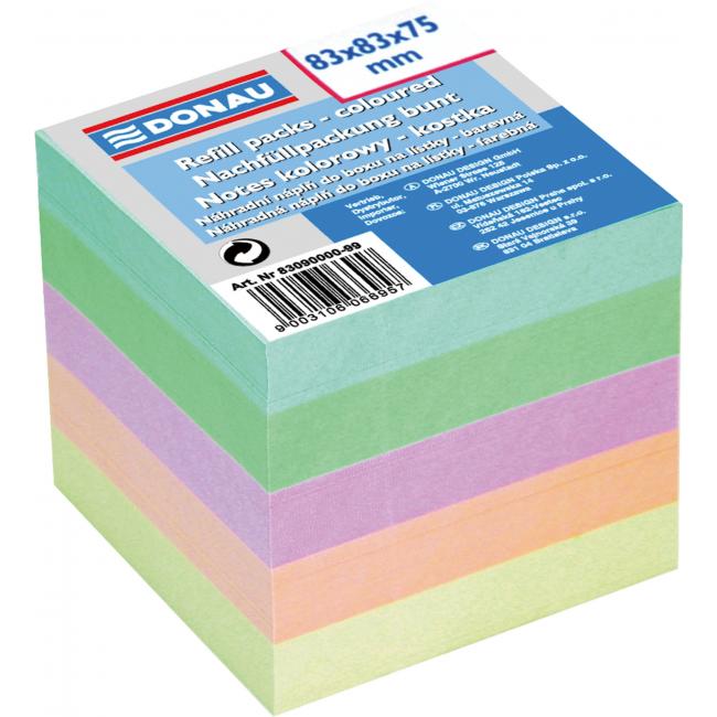 [DO900099] Poznámkový bloček kostka nelepená, 83x83x75 mm, pastelové barvy
