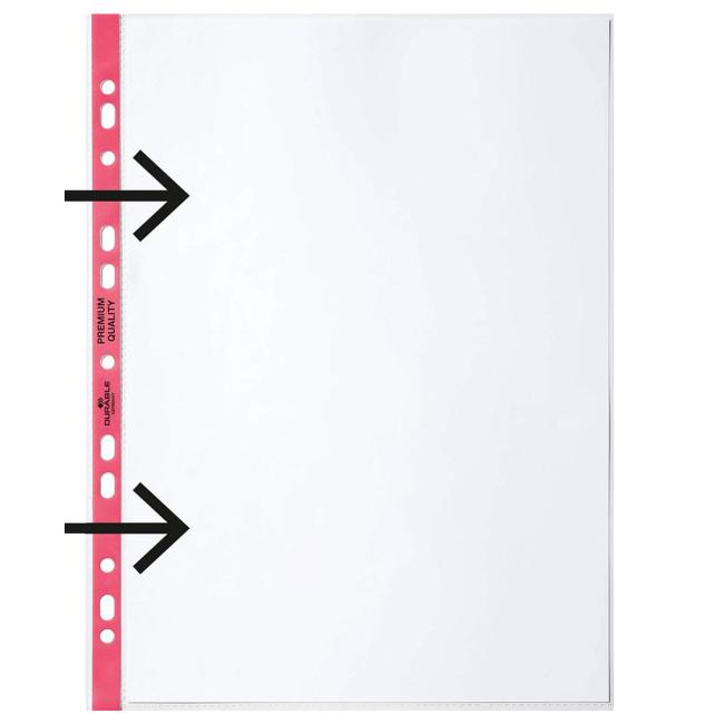 [DU111323] Euroobal DURABLE otevřený sleva A4 90mic s červeným okrajem 100ks