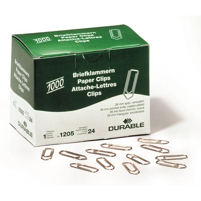 [DU120524] Spisové spony DURABLE 26mm měděné 1000ks
