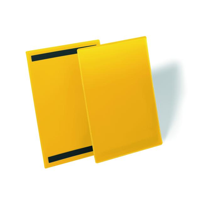 Magnetická kapsa na štítek 210 x 297 mm na výšku 50 ks žlutá