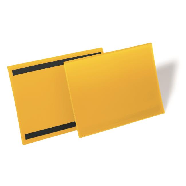 Magnetická kapsa na štítek 297 x 210 mm na šířku 50 ks žlutá