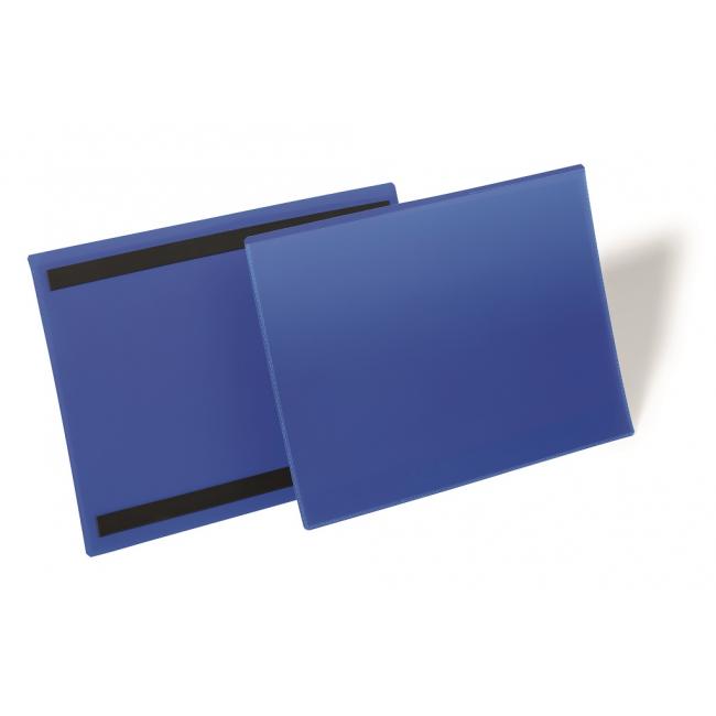 Magnetická kapsa na štítek 297 x 210 mm na šířku 50 ks moře