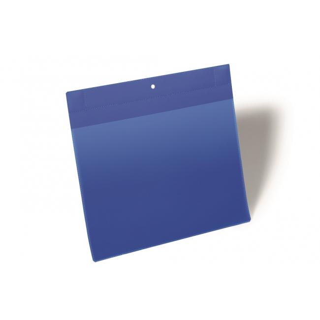 Magnetická kapsa na štítek 297 x 210 mm na šířku 10 ks modrá