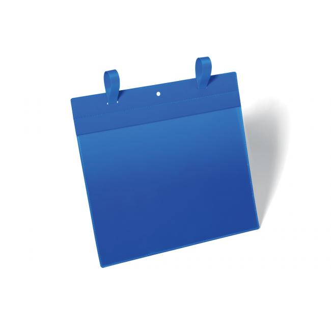 Kapsa na štítek s pásky 297 x 210 mm na šířku 50 ks modrá