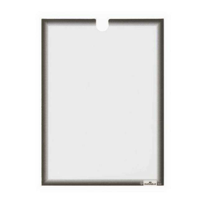[DU400657] Samolepící držák dokumentů A4 DURABLE, šedá/antracit 5ks