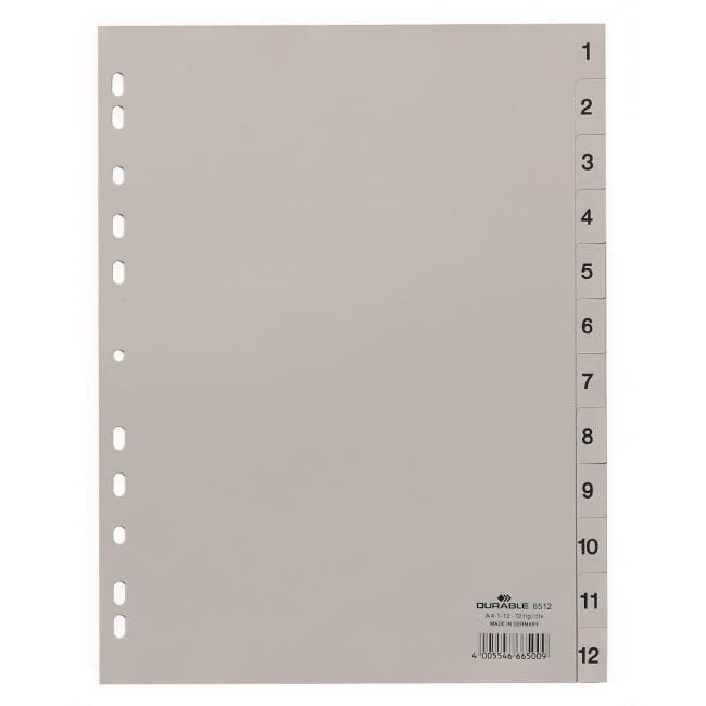 [DU651210] Plastový rozřazovač DURABLE 1-12 šedý