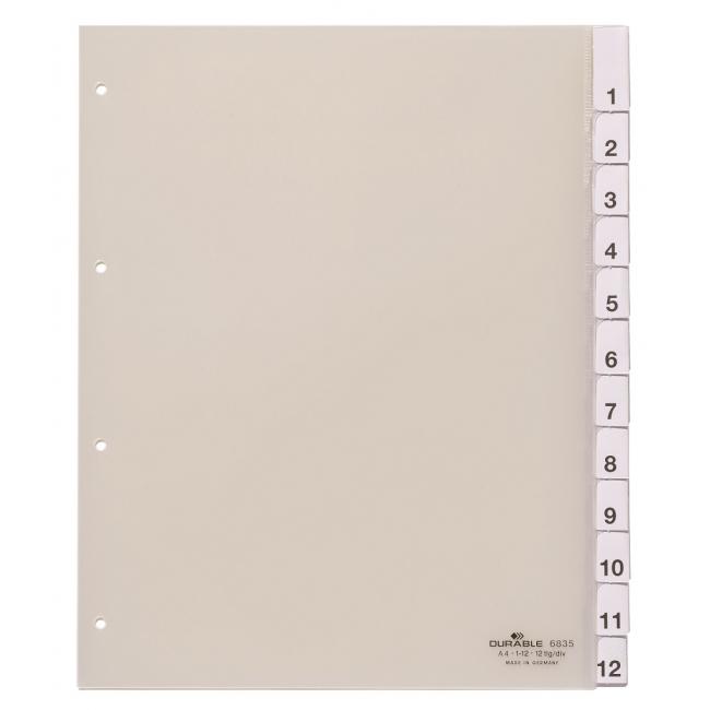 [DU683519] Plastový rozřazovač DURABLE s výměnnými indexy 1-12 maxi