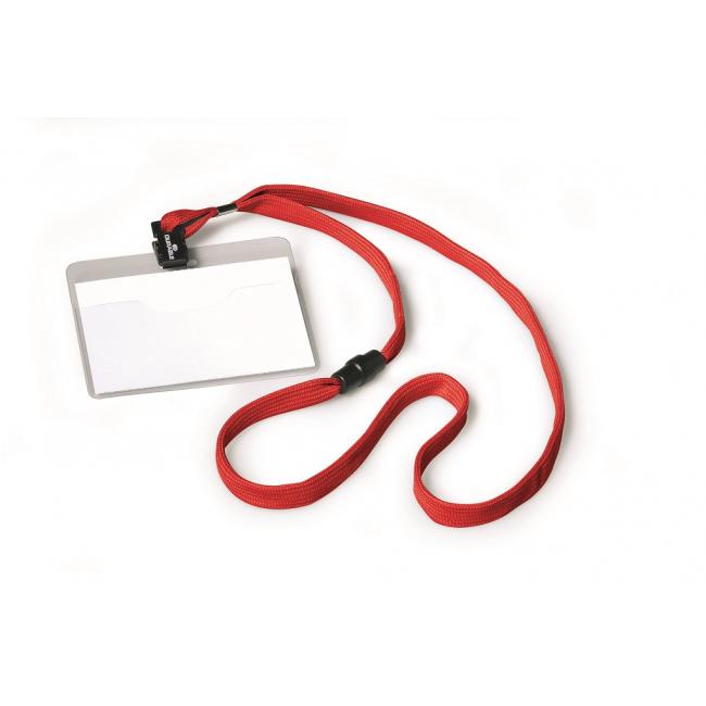 Visačka s červeným řemínkem DURABLE 90x60mm 10ks