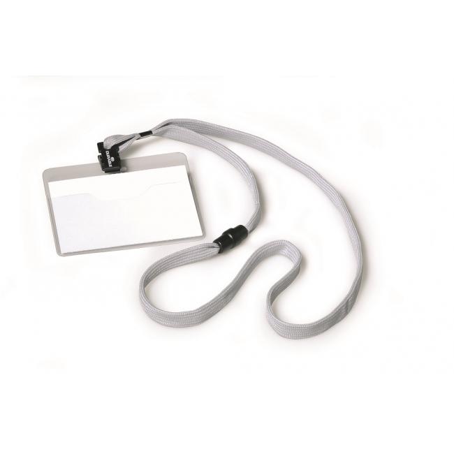 [DU813910] Visačka s šedým řemínkem DURABLE 90x60mm 10ks